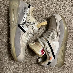 Nike Beige and White Air Max Sneakers